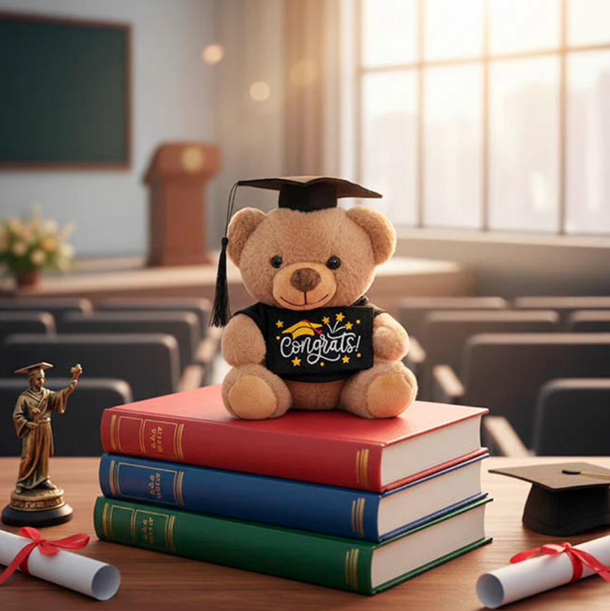 Graduation Teddy Bear Arnold w Congrats Top Brown (15cmST)