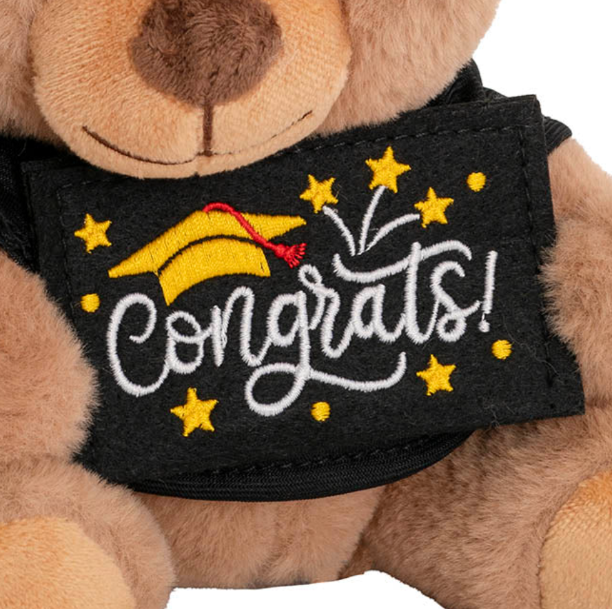 Graduation Teddy Bear Arnold w Congrats Top Brown (15cmST)