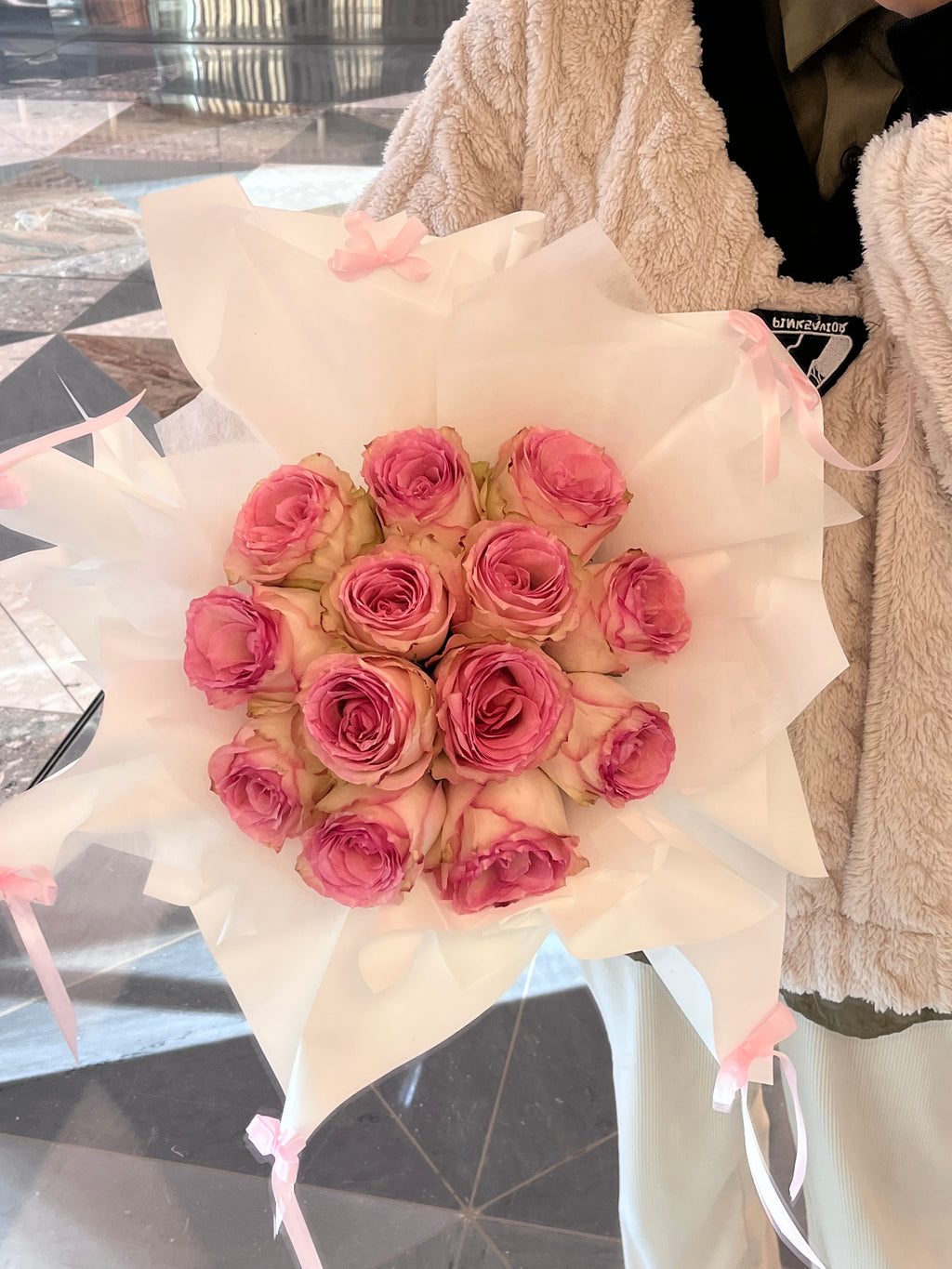 En Pointe — Pink Ecuadorian Rose Bouquet