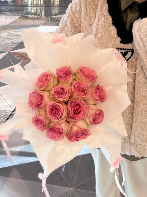 En Pointe — Pink Ecuadorian Rose Bouquet